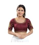 Women's Jain Silk Padded Saree Blouse