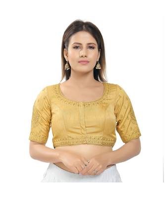 Women's Jain Silk Padded Saree Blouse 1