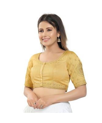 Women's Jain Silk Padded Saree Blouse 2