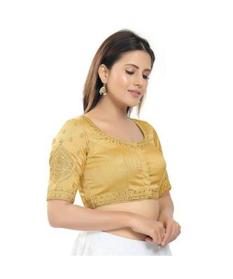 Women's Jain Silk Padded Saree Blouse 3