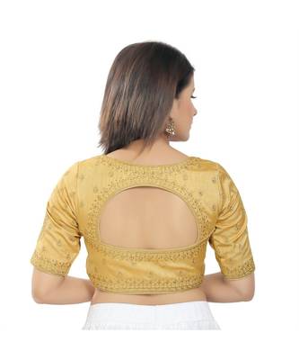 Women's Jain Silk Padded Saree Blouse 4