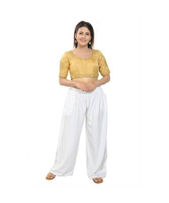 Women's Jain Silk Padded Saree Blouse 5