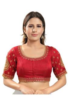 Women's Jain Silk Padded Saree Blouse