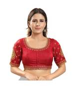 Women's Jain Silk Padded Saree Blouse