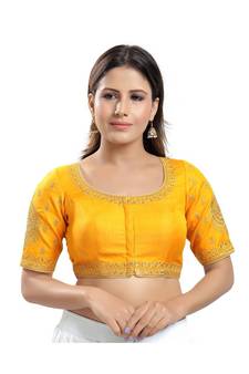 Women's Jain Silk Padded Saree Blouse