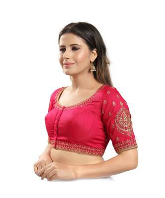 Women's Jain Silk Padded Saree Blouse 2