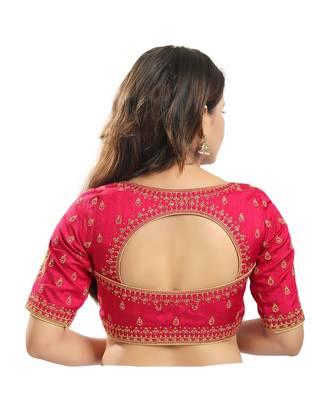 Women's Jain Silk Padded Saree Blouse 4