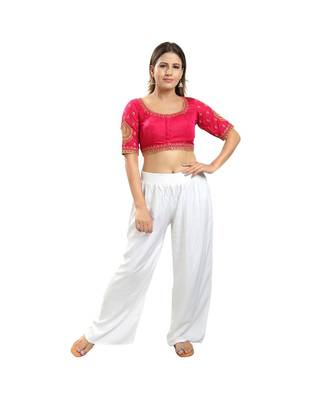 Women's Jain Silk Padded Saree Blouse 5