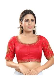 Women's Jain Silk Padded Saree Blouse