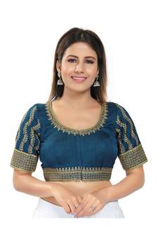 Women's Embroidery Padded Saree Blouse
