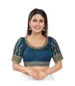 Women's Embroidery Padded Saree Blouse