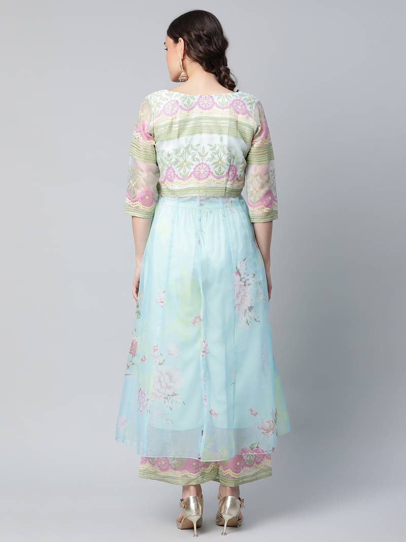 Ahalyaa Floral Organza Romantic Florals Kurta Set