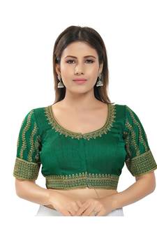 Women's Embroidery Padded Saree Blouse