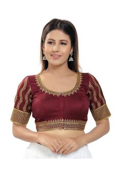 Women's Embroidery Padded Saree Blouse