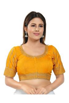 Women's Embroidery Padded Saree Blouse