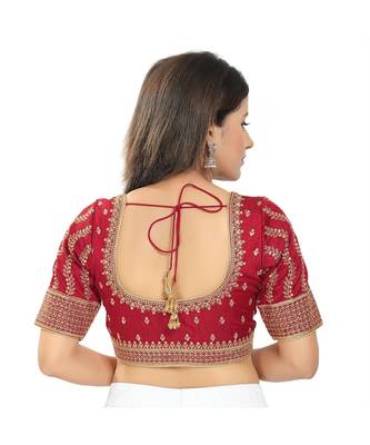 Women's Embroidery Padded Saree Blouse 4