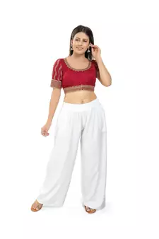 Women's Embroidery Padded Saree Blouse