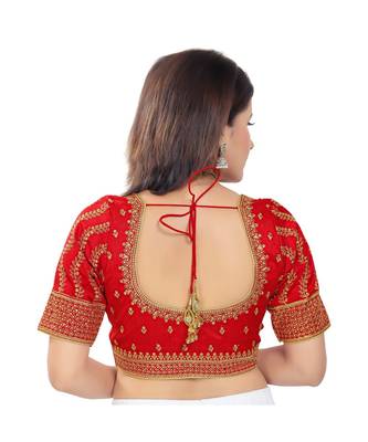 Women's Embroidery Padded Saree Blouse 4