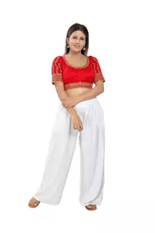 Women's Embroidery Padded Saree Blouse