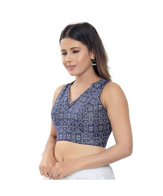 Muhenera Women's Cotton Padded Saree Blouse 2
