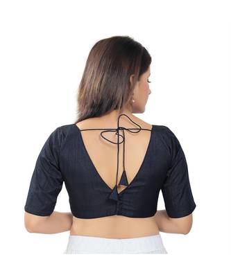 Women's Silk Padded Saree Blouse 4