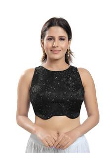 Women's Brocade Padded Saree Blouse