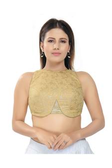 Women's Brocade Padded Saree Blouse