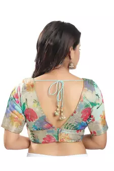 Women's Brocade Padded Saree Blouse