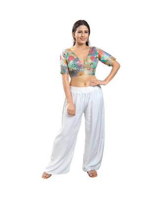 Women's Brocade Padded Saree Blouse 5