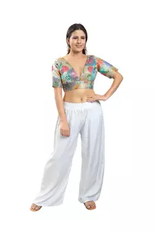 Women's Brocade Padded Saree Blouse