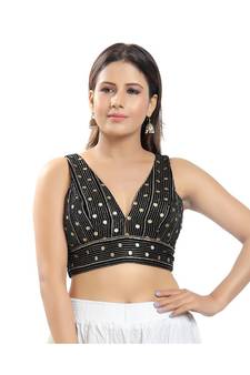 Women's Velvet Padded Saree Blouse