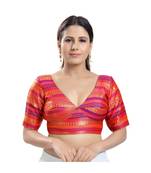 Women's Brocade Padded Saree Blouse