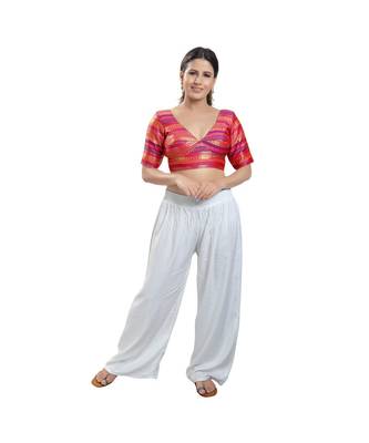 Women's Brocade Padded Saree Blouse 5