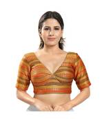 Women's Brocade Padded Saree Blouse