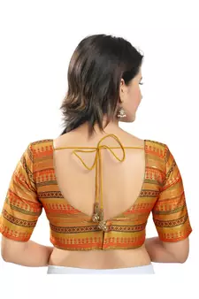 Women's Brocade Padded Saree Blouse