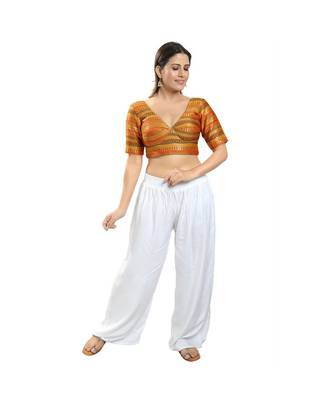 Women's Brocade Padded Saree Blouse 5