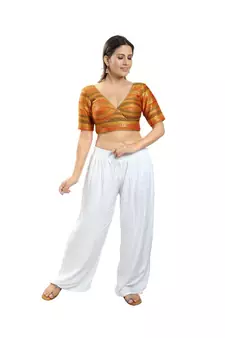 Women's Brocade Padded Saree Blouse