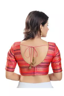Women's Brocade Padded Saree Blouse