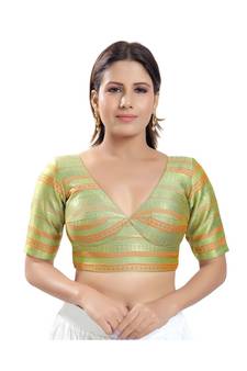 Women's Brocade Padded Saree Blouse