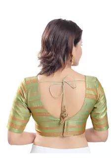 Women's Brocade Padded Saree Blouse