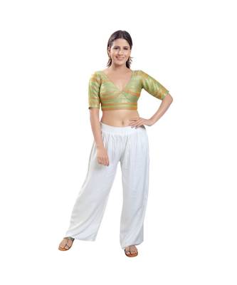 Women's Brocade Padded Saree Blouse 5