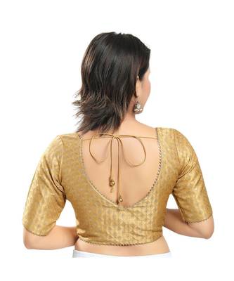 Muhenera Women's Brocade Padded Saree Blouse 4