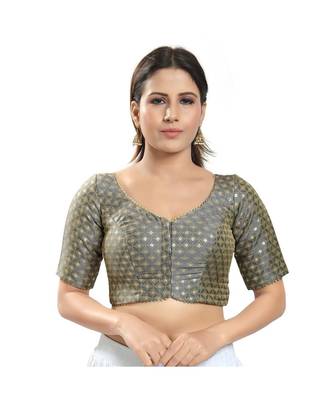 Women's Brocade Padded Saree Blouse 1