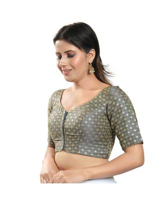 Women's Brocade Padded Saree Blouse 2