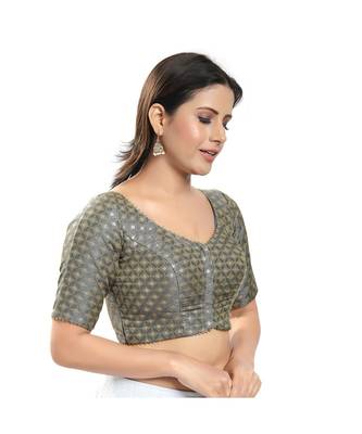 Women's Brocade Padded Saree Blouse 3