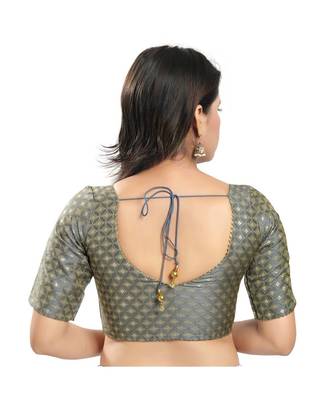 Women's Brocade Padded Saree Blouse 4