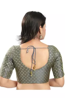 Women's Brocade Padded Saree Blouse