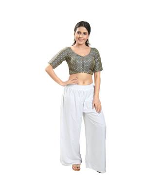 Women's Brocade Padded Saree Blouse 5