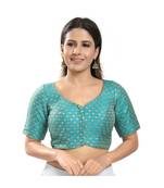 Women's Brocade Padded Saree Blouse