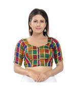 Muhenera Women's Brocade Padded Saree Blouse